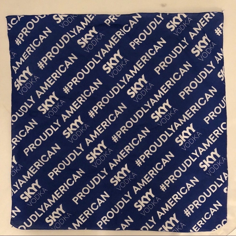 Sky Vodka logo blue bandana